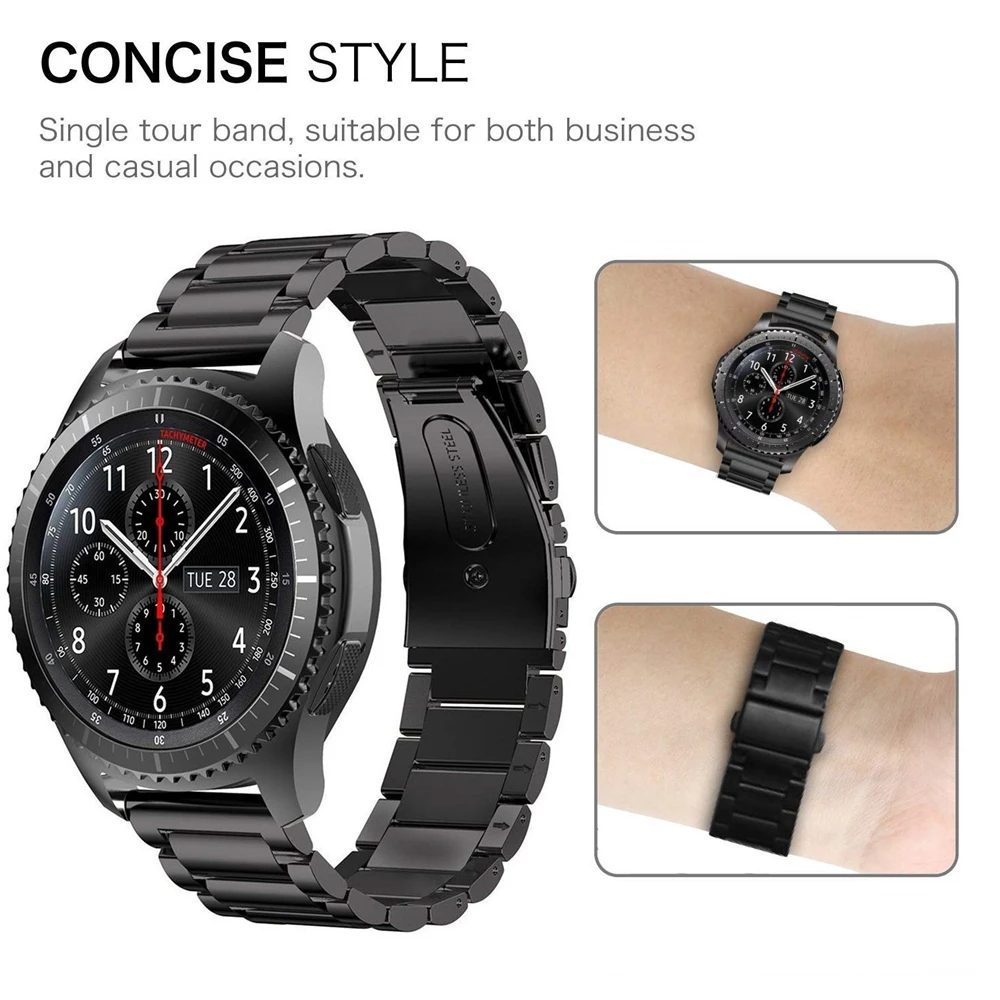 Наборы браслетов для samsung Galaxy Watch 46 мм/gear S3 22 мм 20 мм из нержавеющей стали, Миланский Браслет для активных 2, ремешок 40 мм 44 мм