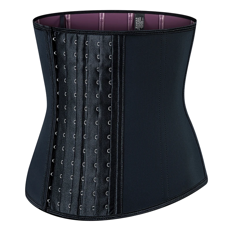 MUKATU 9 Steel Bones Latex Waist Trainer 6 Rows Of Buttons Storm Sweat Coating Corset Belly Slim Belt Body Shaper shapewear bodysuit