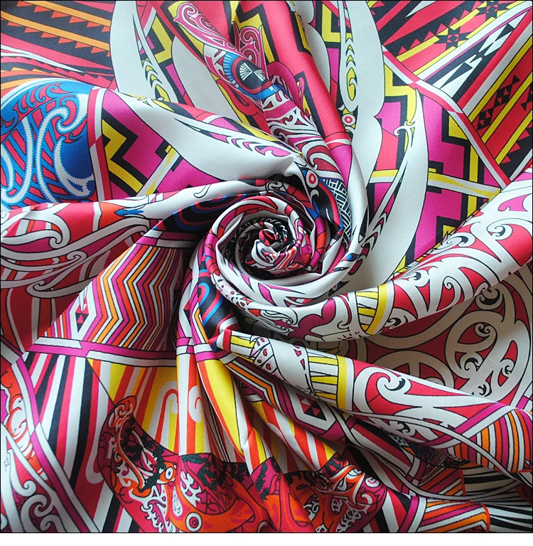 HuaJun 2 магазин | Взрывные Модели полная версия картины Роза "Kawa Ora шарф" 90 Шелковый квадратный шарф саржевый струйный шарф