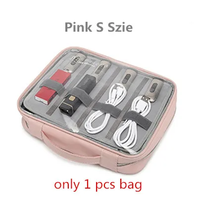 Pink BagS Водонепроницаемый дорожный цифровой чехол для хранения прозрачный u-диск кабель для передачи данных зарядное устройство гаджет Органайзер на молнии косметическая сумка аксессуары - Цвет: Pink BagS
