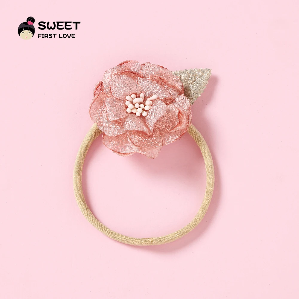 Lovely Flower Nylon Headwraps Fabric Headbands Elastic Girls Hair Accessory Soft Headwear Hairbands Birthday Gift | Аксессуары для
