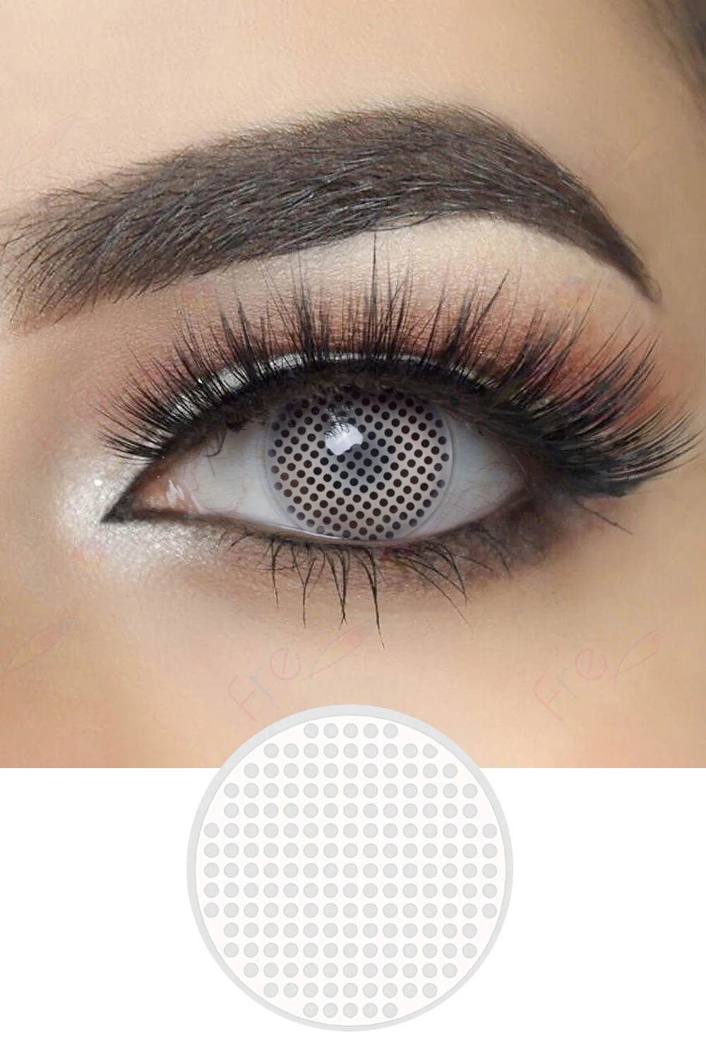 White Mesh Halloween Contacts White Crazy Lenses