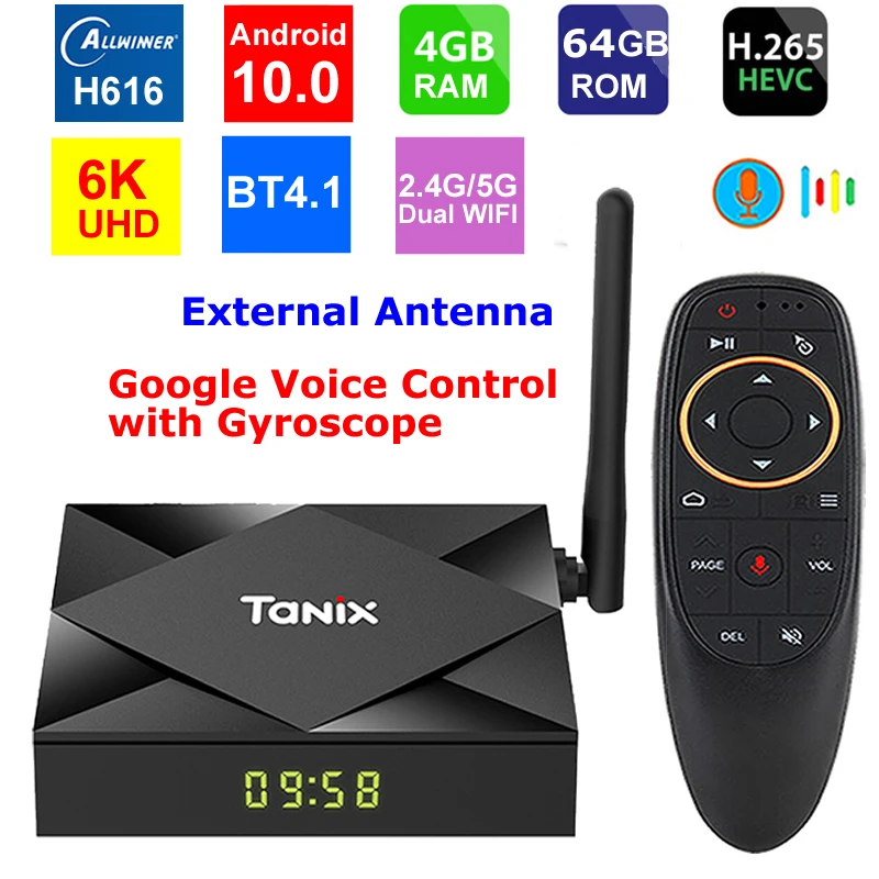 ТВ-приставка Tanix TX6S на Android 10 4 + 64 ГБ Allwinner H616 ядра 2 ГГц | Электроника