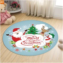 Украшение для дома коврик Санта Клаус Нескользящая подушка для стула круглый пол ковер для спальни офисный Рождественский Декор Ковер