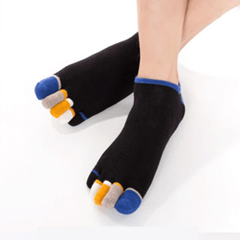 5 Pairs Men's Five Toe Socks for Male Athletic Running Walking Wear Cotton Sock Colorful Finger Breathable Casual Leisure Socks