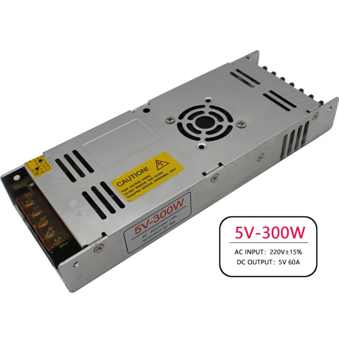 3 года гарантии DC 5V 60A 300W ультратонкий AC/DC Регулируемый переключатель питания