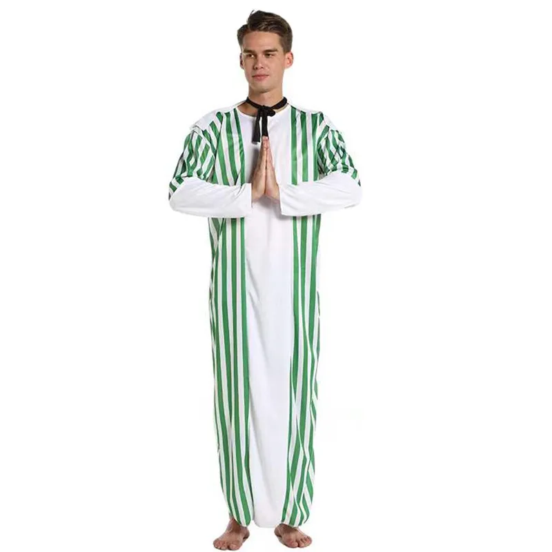 

Men Middle Eastern Arab Long Robe Cosplay Adult Halloween Arabic Traditional Costume Carnival Purim Parade Role Play Party Dress
