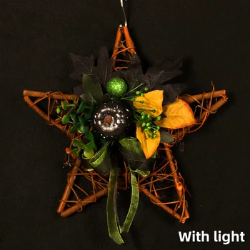 

Five-Pointed Star Rattan Ball Garland DIY Halloween Birthday Party Hanging Ornament Festive Party Christmas Tree Decoration