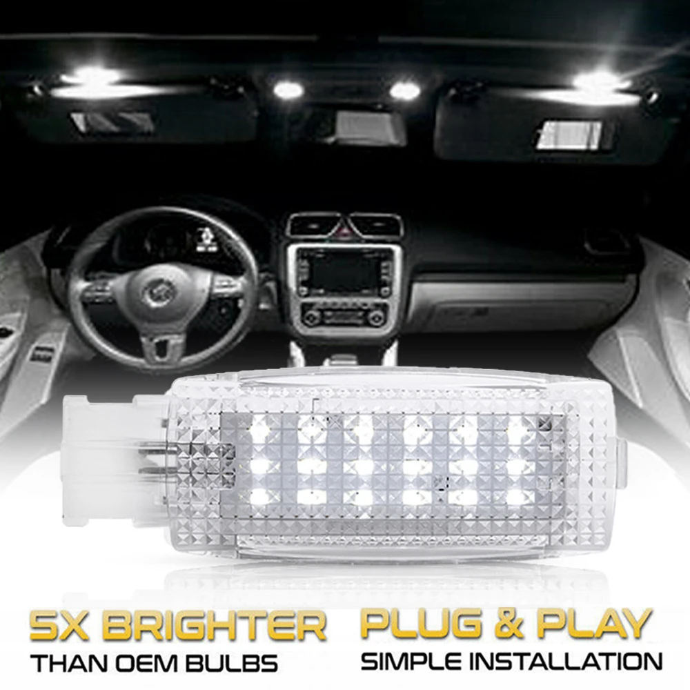 Led Interior Sun Visor Vanity Mirror Lamps Reading Light For Vw Golf 4