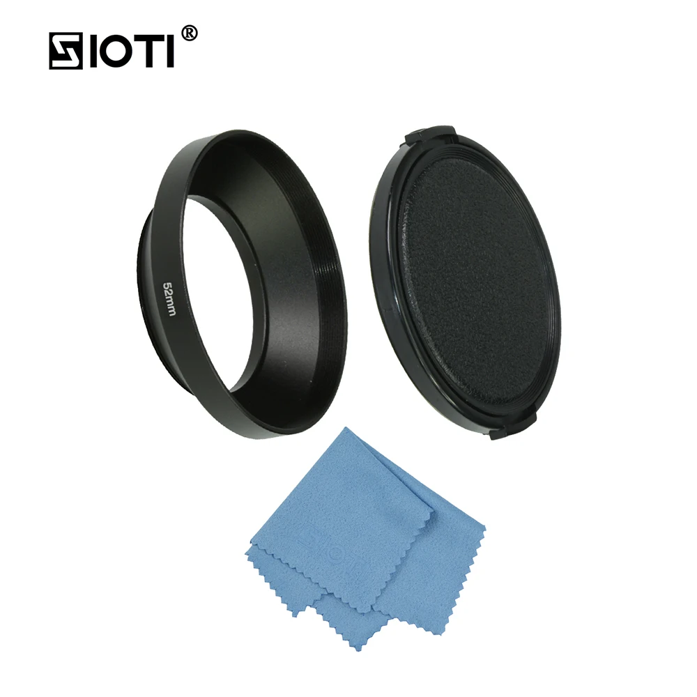 SIOTI 37/39/49/52/55/58 Metal Wide-Angle Lens Hood+Cleaning Cloth+Lens Cap for Standard Thread Nikon Canon Sony | Электроника