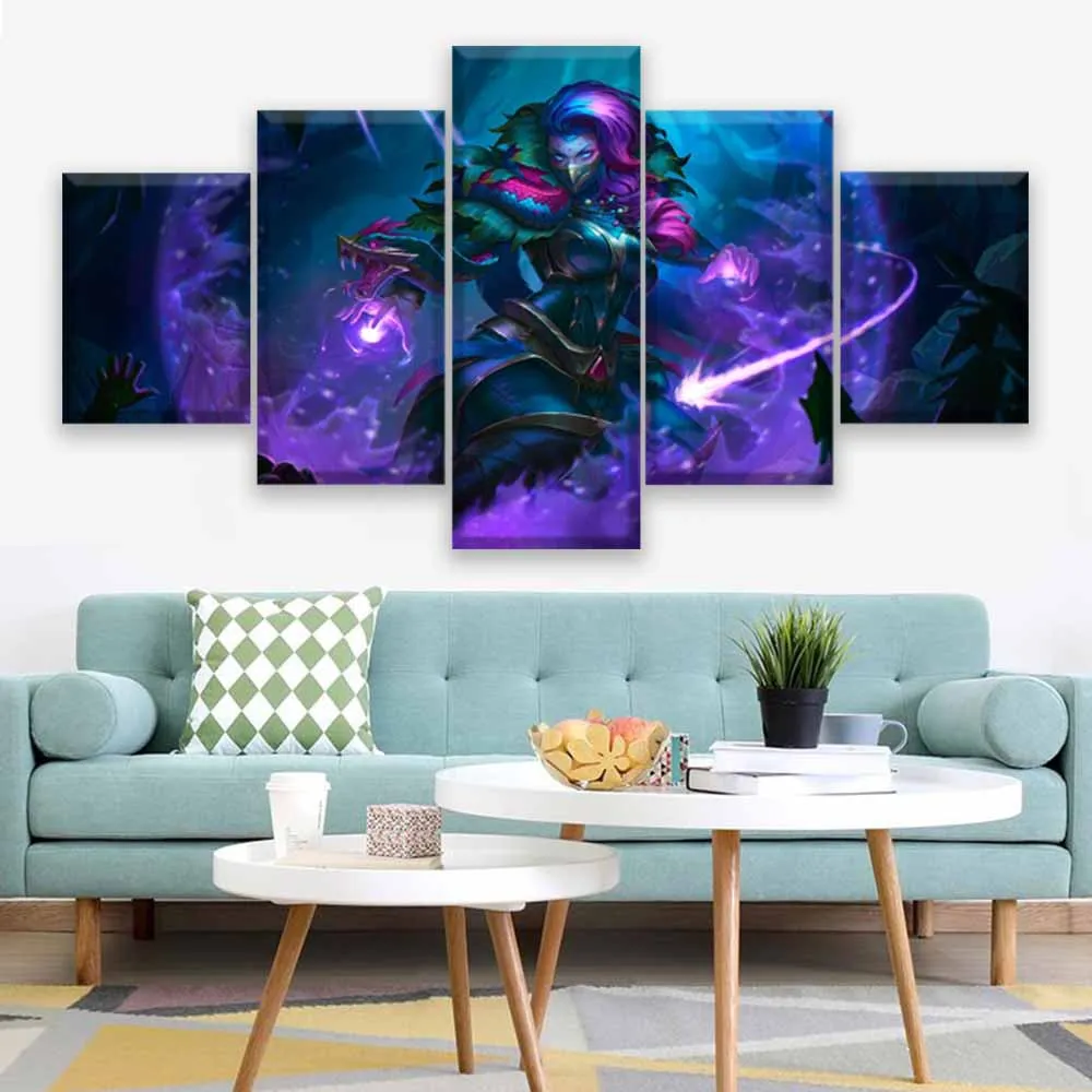  Modern Canvas Painting Modular Game Poster 5 Pieces 2 DotA Juggernaut Wall Art Home Decor Boys Room