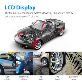 

ABS Tire Pressure Monitoring System 3V Detector Wireless Pressure USB Monitor