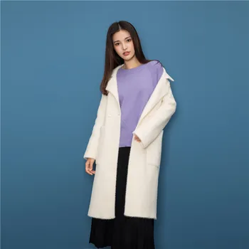 

2019 Women Coat outerwear winter clothing fashion warm woolen blends female elegant single-breasted woolen coat