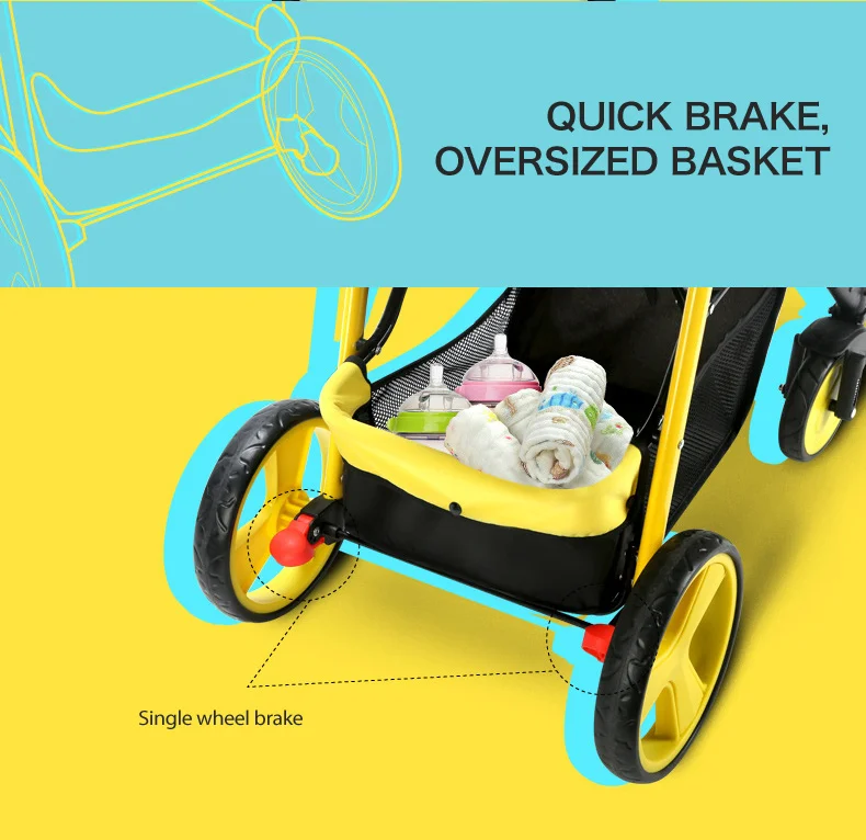 Детская коляска Сверхлегкий складной простая детская тележка может сидеть на высокой ландшафтной тележке четырехколесная 6 кг SLD