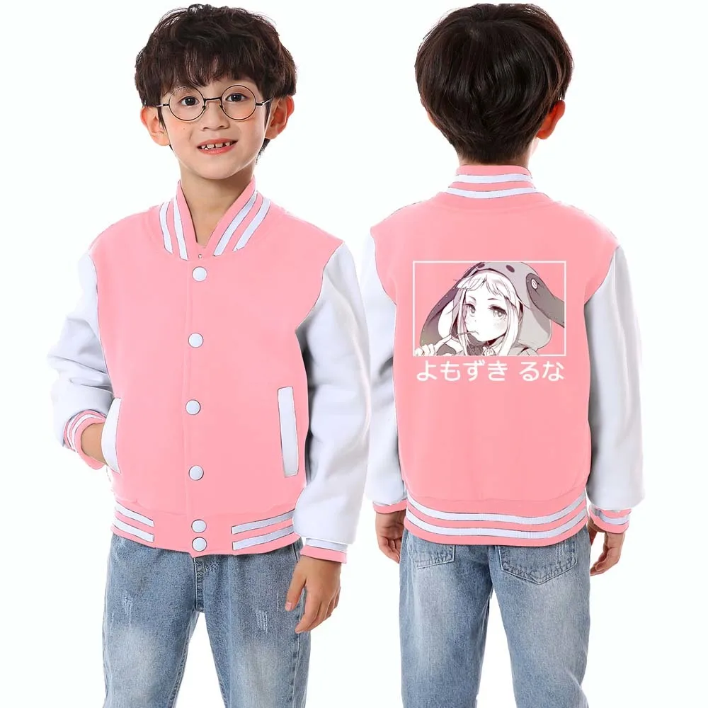 Kakegurui Baseball Jackets Kid Boys Girls Sweet Yomozuki Runa Cute Print Cardigan Casual Sweatshirts Solid Sportswear Coat 2021