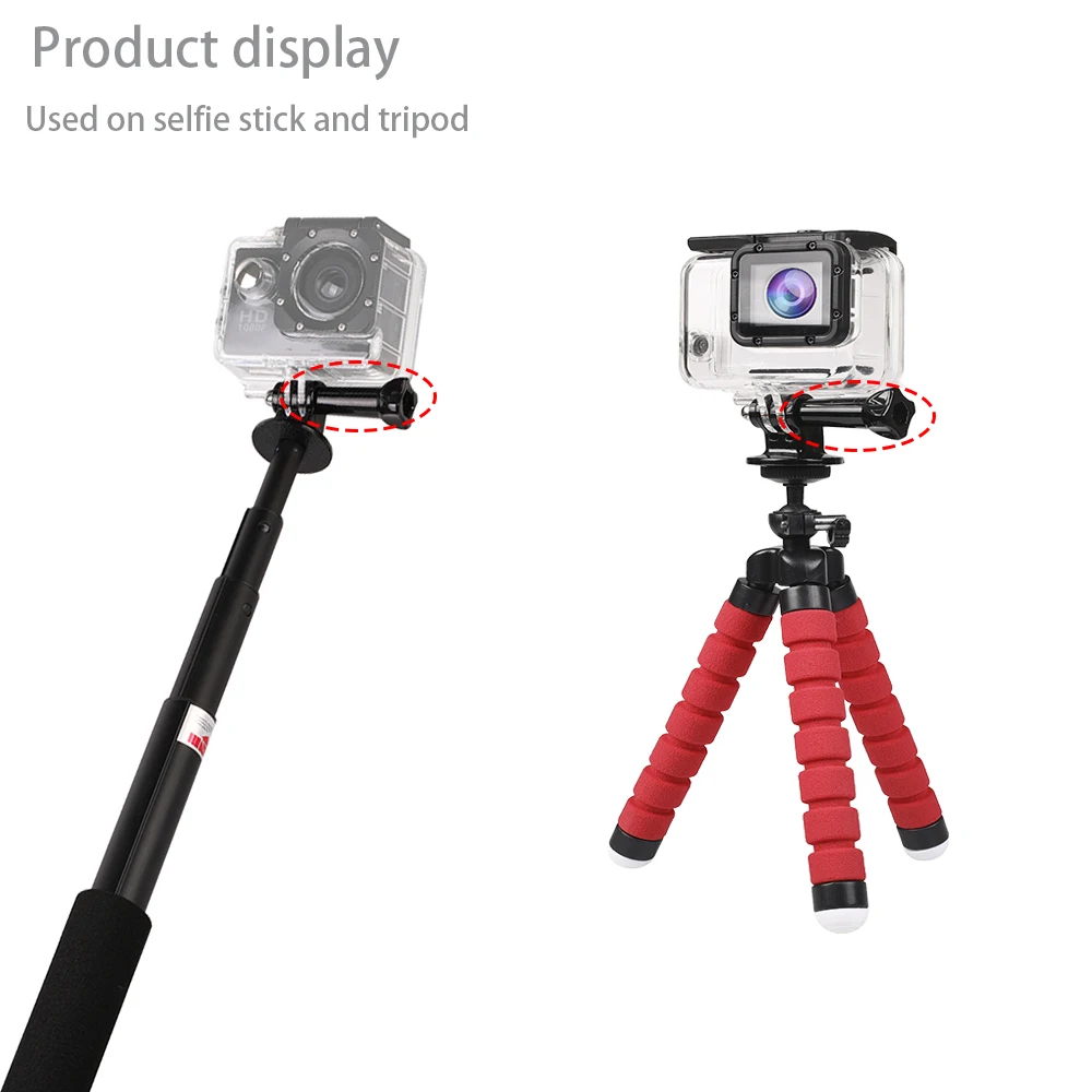 3 шт./pac Go Pro Аксессуары для штатива адаптер Ручка Болт Гайка Длинный Винт с большим