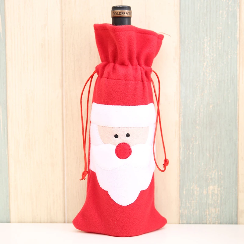 Новогодняя бутылка для вина Санта Клауса мешок для одежды украшение дома Рождественское украшение стола Подвеска для вечеринок Рождество - Цвет: Santa