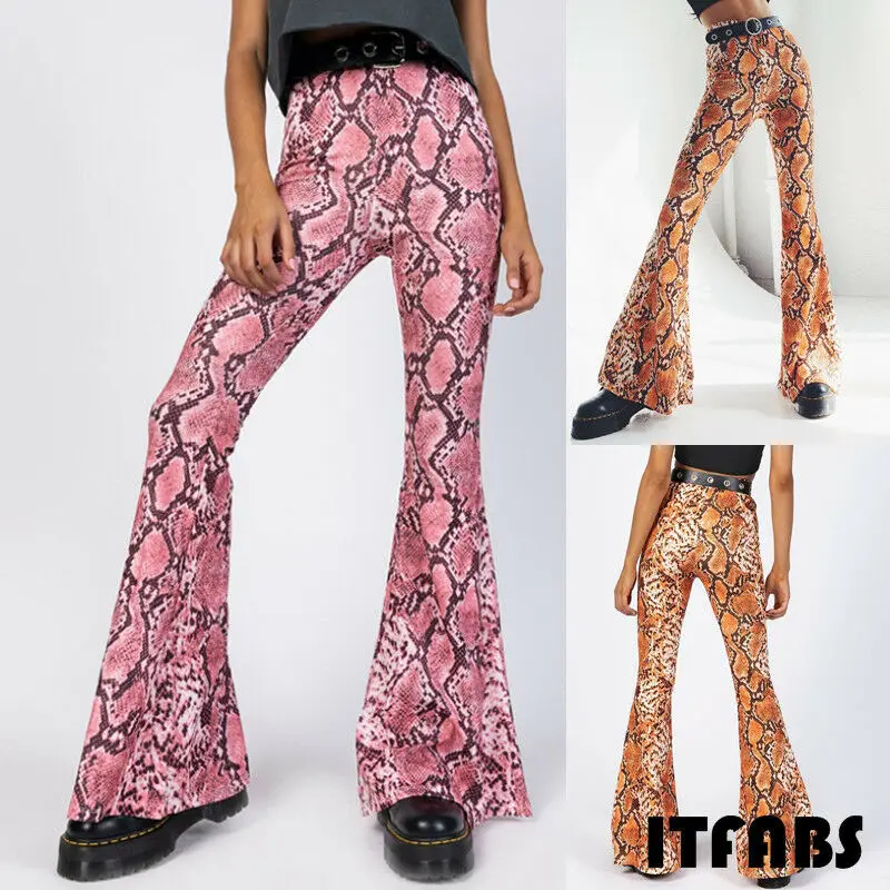 snakeskin pants flare