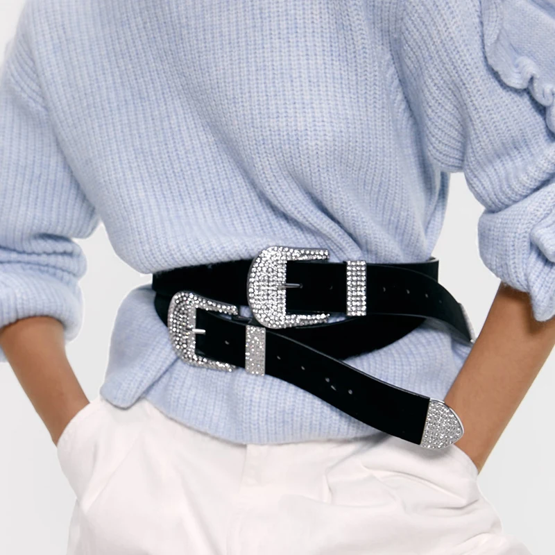Роскошные дизайнерские ремни для женщин ceinture strass femme, черные кожаные стразы, пояс с бриллиантами, cinturon mujer, модный пояс