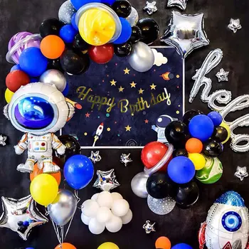 

Decorations Adult Birthday Party New Space Birthday Theme Set Star Series Rocket Aluminum Balloon children's Birthday Activities