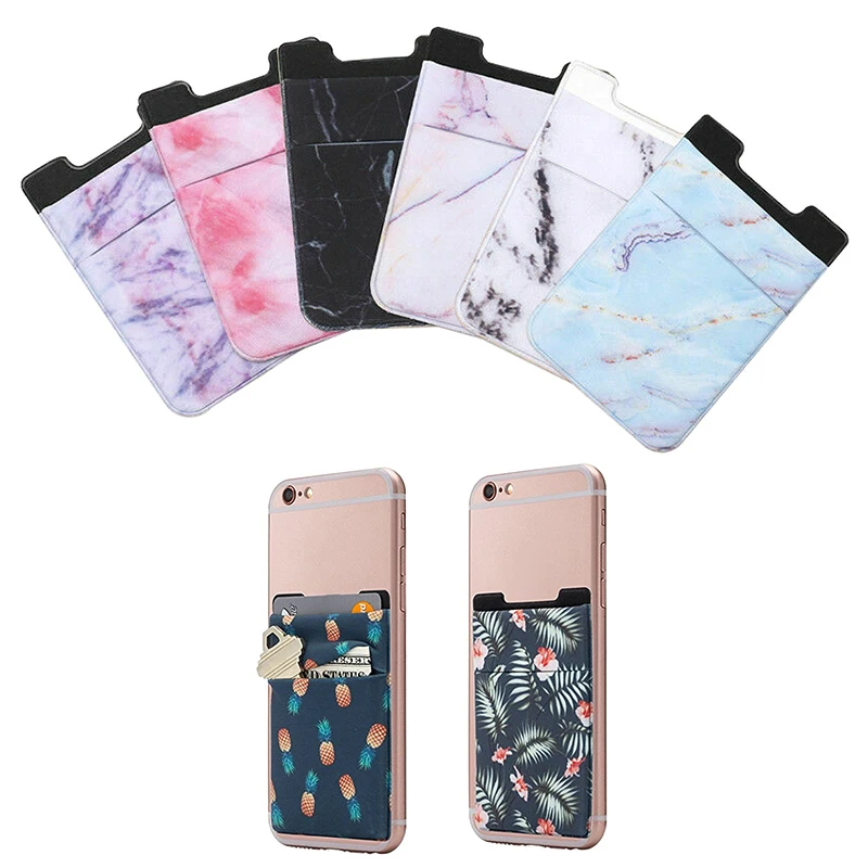 

Mobile Phone Sticker Color Pattern Marble Pattern Card Holder Pockage Sticker with Adhesive OUJ99