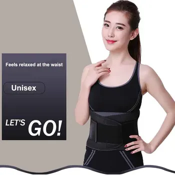 

Women Men Supporting Waist Trimmer Weight Loss Workout Gym Back Training Easy Wear Adjustable Slimming Body Shaper Sweat Wrap