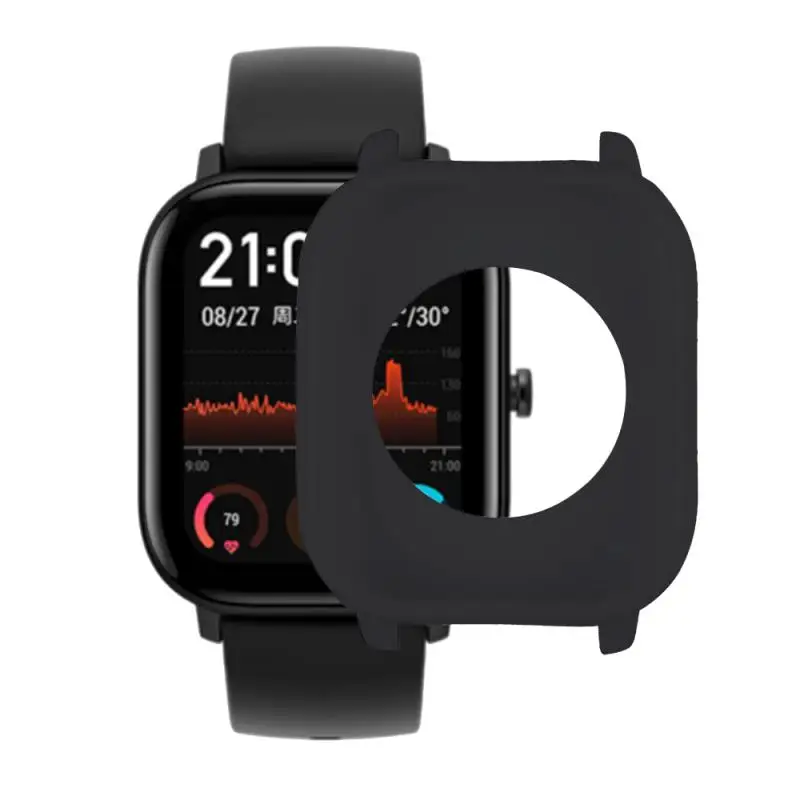 Защитный чехол для смарт-часов Xiaomi Huami для Amazfit GTS, чехол для часов, мягкий силиконовый корпус, аксессуары для умных часов - Цвет: Черный