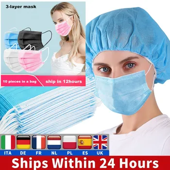 

mascarillas 50/100/200pcs High Quality Non Woven Disposable Face Mask 3 Layers Anti-Dust Face Masks Ear loop Mouth Mask máscara