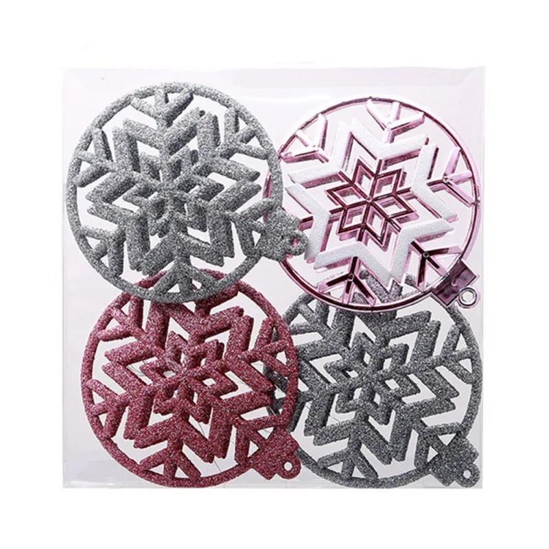 Hot Christmas Household Plastic Snowflakes Portable Christmas Decoration Hollow Snowflakes With Hanging Hole For home decor