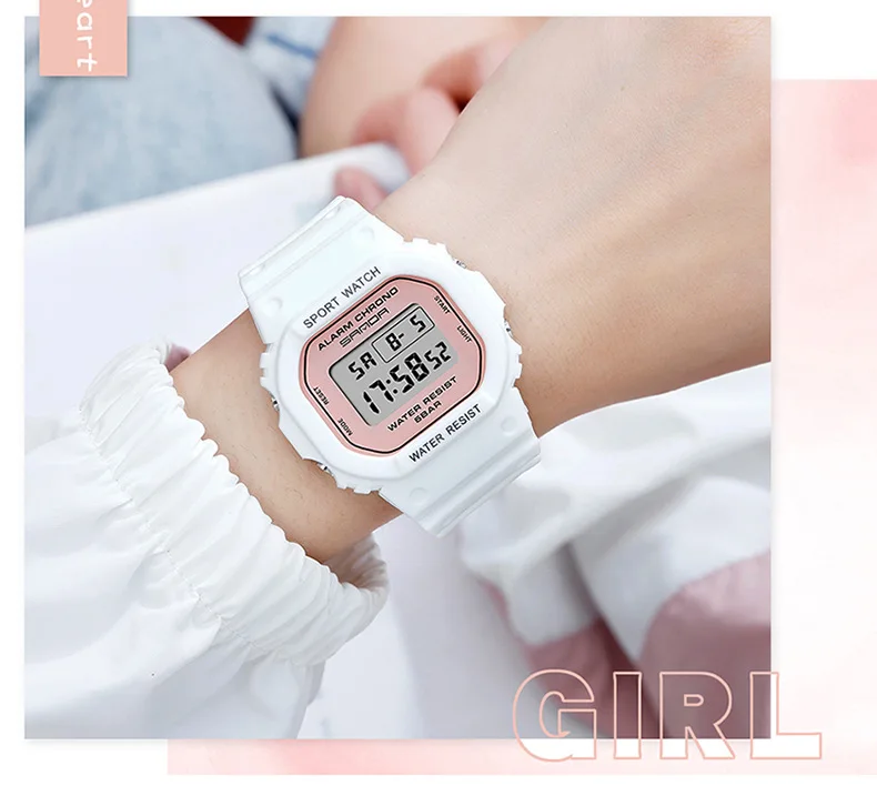 Jelly Часы женские цифровые креативные персональные спортивные наручные часы для девочек модные трендовые силиконовые часы с календарем Relogio Feminino Новинка