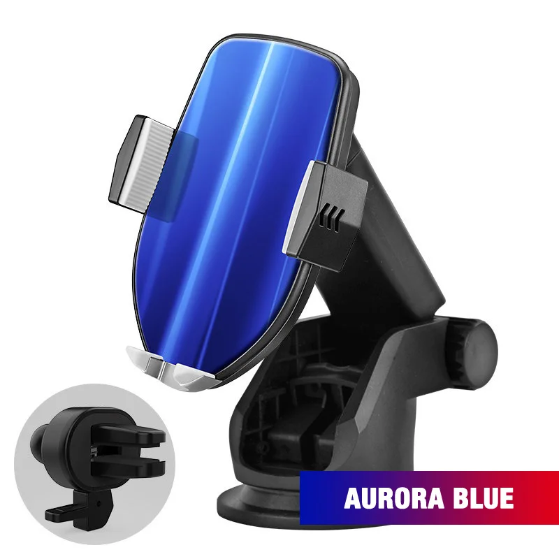 Suntaiho Qi автомобильное беспроводное зарядное устройство для XS Max samsung S8 S10 Note10 быстрая Беспроводная зарядка зарядное устройство автомобильное крепление держатель мобильного телефона - Тип штекера: Aurora Blue-1