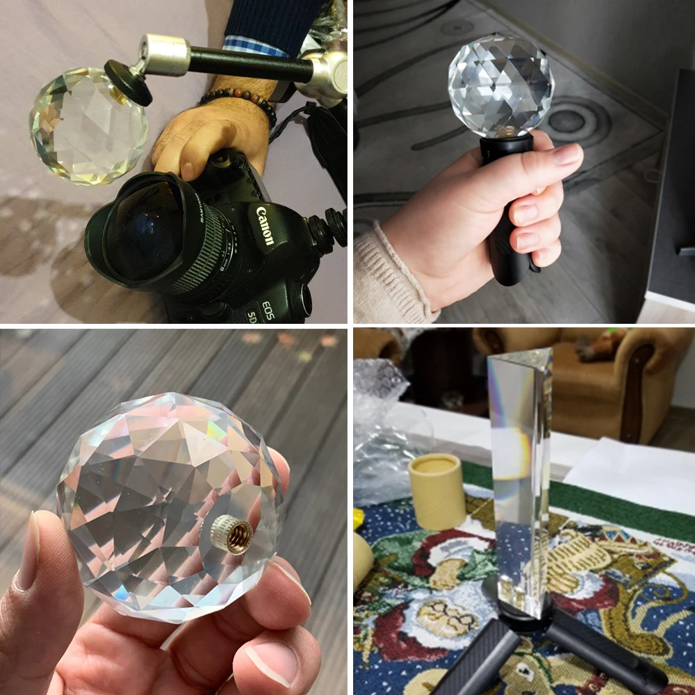 Хрустальная Призма DIY Фотостудия аксессуары хрустальная лампа с 1/4 ''винтовым