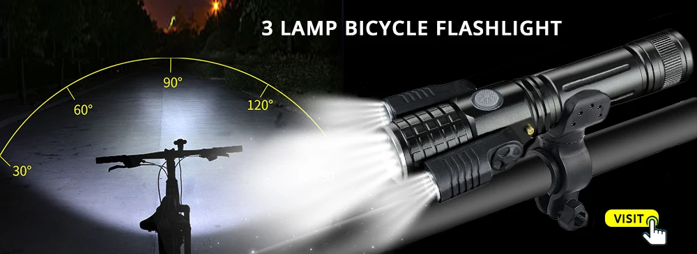 Excellent Powerful LED Bicycle light Waterproof 5 lighting modes bike light Suitable for Night riding Powered by 18650 battery 1