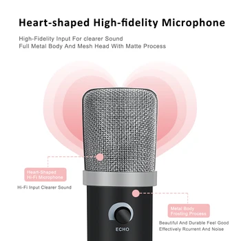 Mk-f100tl-Kit de micrófono de condensador Usb, micrófono de grabación con soporte, estudio, PC, para Podcast, Karaoke, portátil, Skype 4