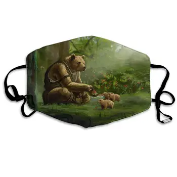 

Mouth Mask For Daily Dress Up, Bear Anti-dust Mouth-Muffle, Washable Reusable Holiday Half Face Masks For Mens And Womens With