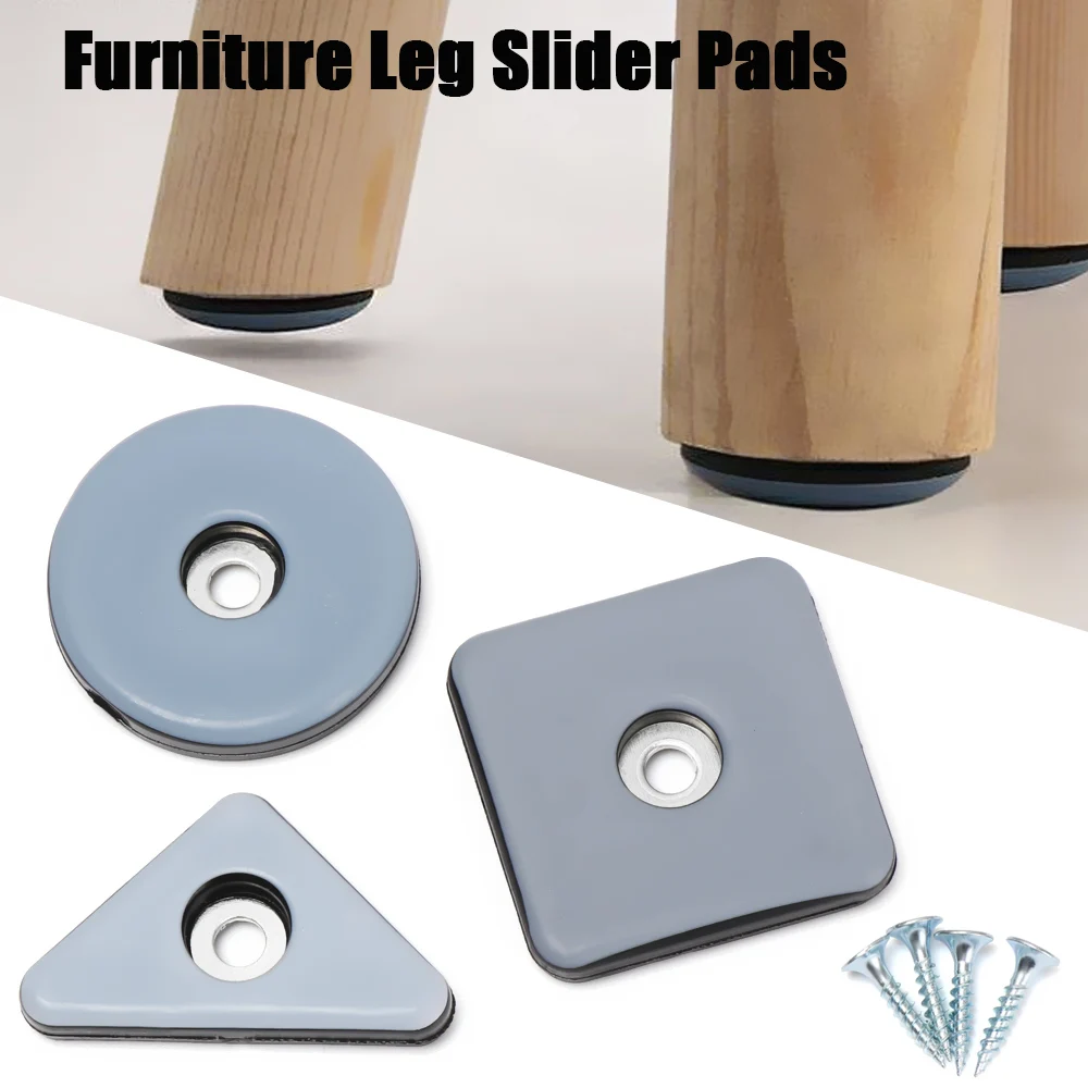 8pcs Soft Thickening Slider Pad Easy Move Heavy Furniture Table Bases Protector Legs Anti-abrasion Floor Mat with Screws afbeelding