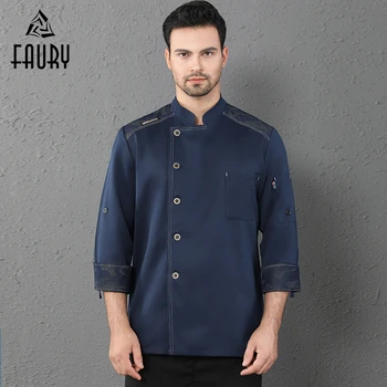 

New Arrival Long Sleeve Chef Waiter Jacket Cooking Work Uniform Kitchen Restaurant Food Service Cafe Bakery Barber Work Clothes