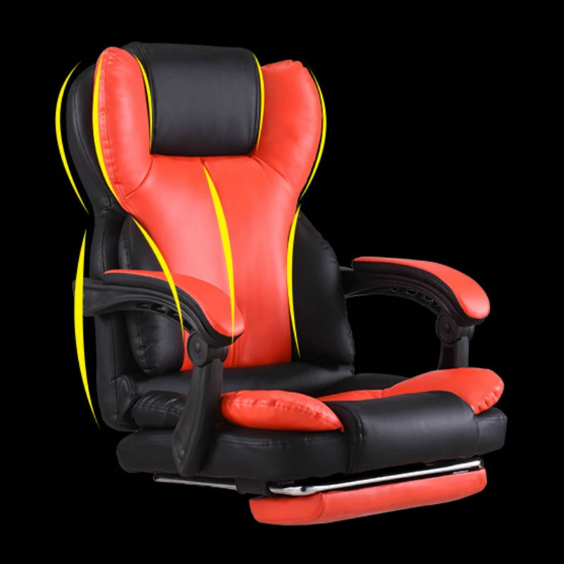Computer Chair Smooth Curve Massage Chair Home Office Boss Chair Thicker Rotating Seat High Quality Leather Office Chair