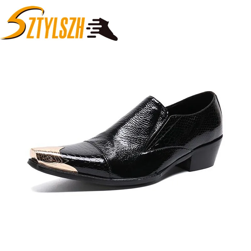 

British Style Spring and Autumn Fashion Men's Genuine Leather Shoes Man Business Pointed Toe Dress Shoes Working Single Shoes