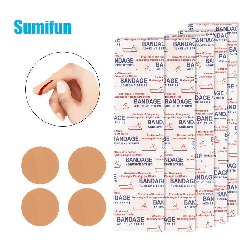 

20pcs/4sheets Band-Aids Waterproof Breathable Round Band Aid Adhesive Plaster Wound Hemostasis Sticker Medical First Aid Bandage