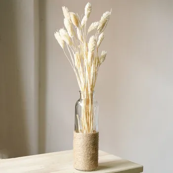

Dried Gem Grass 50pcs White Flower Bunch Phalaris Flower Bouquets Wedding Decoration Eternal Flower Photography Props Raw color