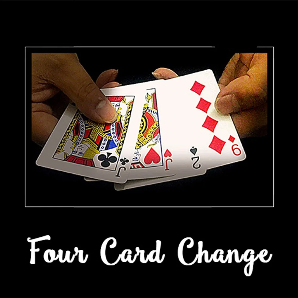 Four Card Change by J.C Magic Close Up Magia Instant Playing Card Change Magia Mentalism Illusion Gimmick Props Magicians