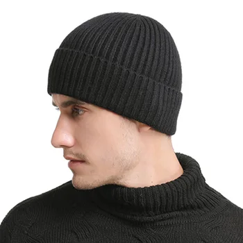 

Men's solid color autumn and winter new knitted cotton caps warm and comfortable loose women's universal man's hats Beanies male