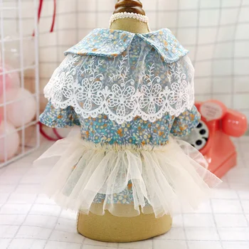 

Dog Clothes Puppy Dog Teddy Schnauzer Pomeranian Chihuahua Bichon Frise Dog Cute Pet Clothes Oil Painting Floral Skirt