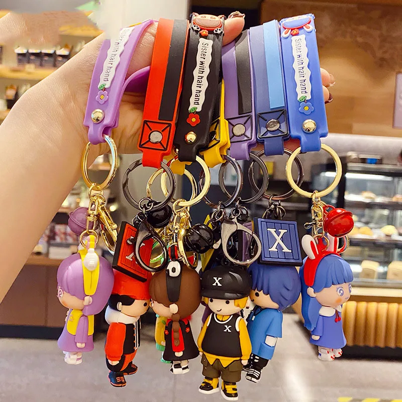 Cute Keychain Gift - Backpack Charms Couple Cartoon Bears Boy Girl Bag Keychains  Women Men Car Key Ring - Temu