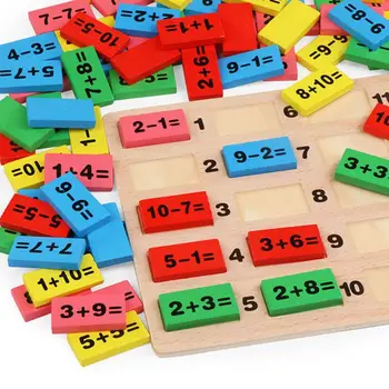 

Interesting Wooden Math Toys Montessori Early Educational Toy for Children Domino 3-4-5-6-7 Years Old Game Kids Funny Gifts