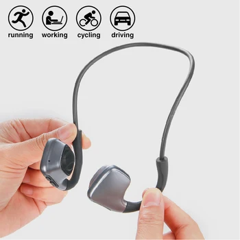 

R9 Bone Conduction Headset Wireless Bluetooth 5.0 Earphone IPX5 Waterproof Neck-strap Outdoor Sports Music Earpiece Hands-free