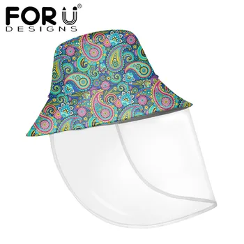 

FORUDESIGNS Spring Women Men Fishing Hat Bohenmian Pasley Pattern Hip Hop Cap Maple Panama Bucket Hat Sun Flat Top Fisherman Hat