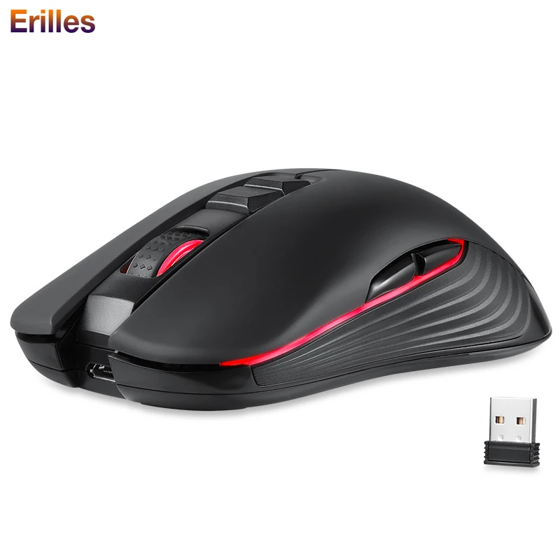

Rechargeable 2.4G Wireless Mouse 1600DPI USB 2.0 Receiver Computer Accessories Optical Mouse Ergonomic Mice Silent Mouse Gamer