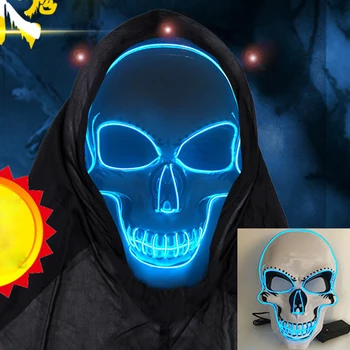 

Halloween Party LED Mask Masque Masks Neon Light LED Rave Mask Glow In The Dark Horror Glowing Masker